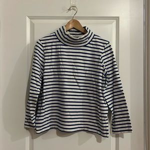 J. Crew sailor-stripe funnelneck t-shirt. Medium.